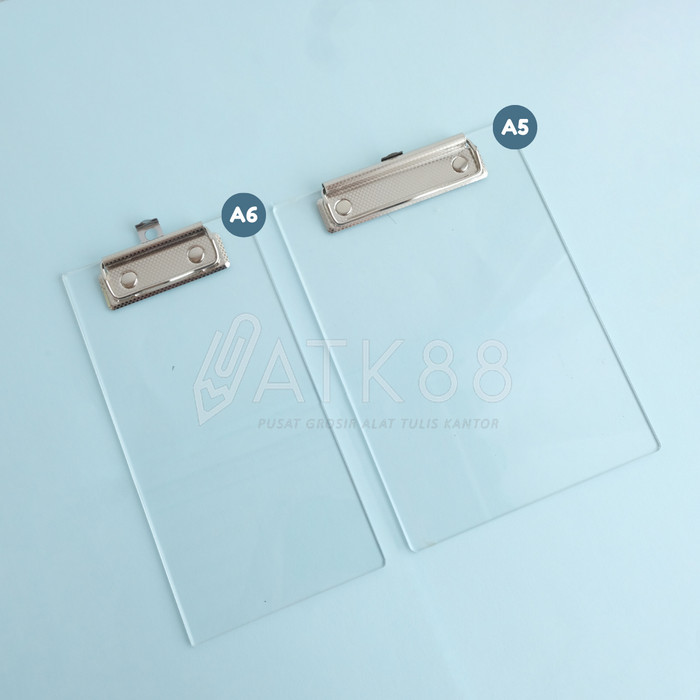 

Clipboard Papan Dada Acrylic Transparan A5 / A6 Tatakan Kertas Clip Board Ujian Aesthetic