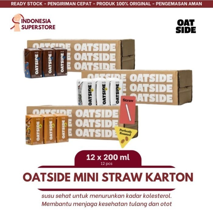 

TERLARIS TERLARIS TERLARIS OATSIDE MINI STRAW 1 KARTON (ISI 12) - OAT MILK BARISTA BLEND CHOCOLATE