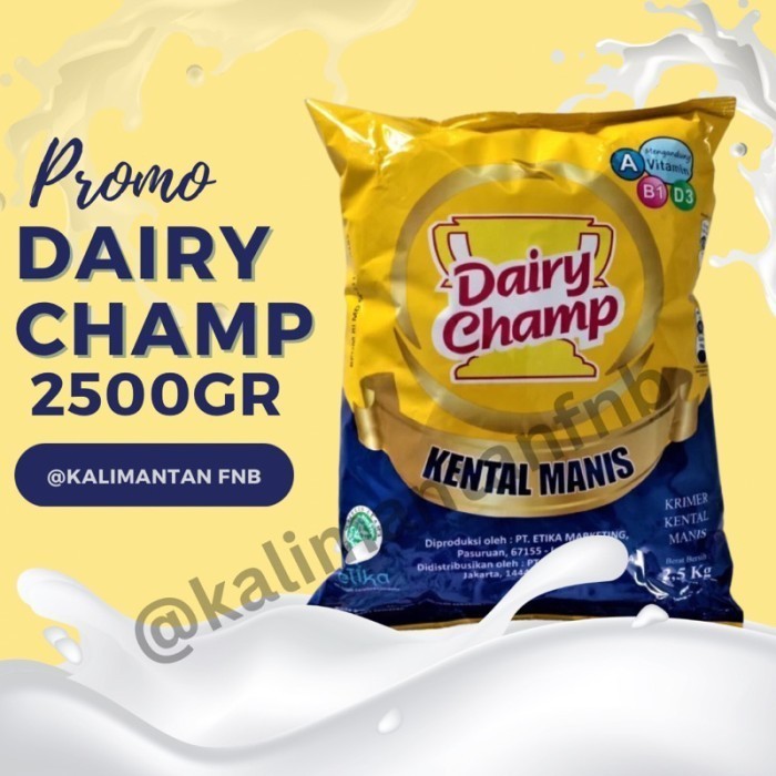 

TERLARIS TERLARIS TERLARIS SUSU DAIRY CHAMP 2,5 KG - KARTONAN ISI 8 GRABGOJEK MURAH!!! MURAH MURAH