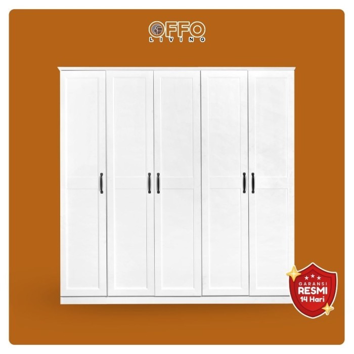 Offo Living - Lemari Pakaian Lemari Baju Putih - Lavender Series