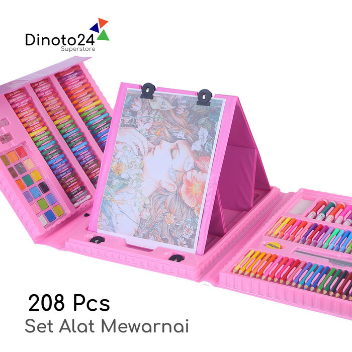 

208 Pcs Crayon Set Paket Alat Mewarnai Anak Colorful Childrens