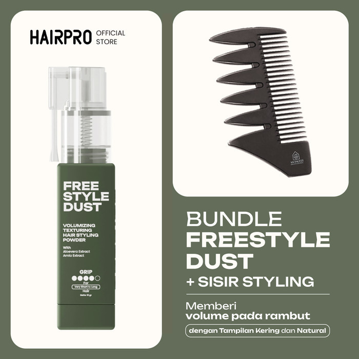 Hairnerds Powder + Texture Comb Besar / Sisir Tekstur / Sisir Barber