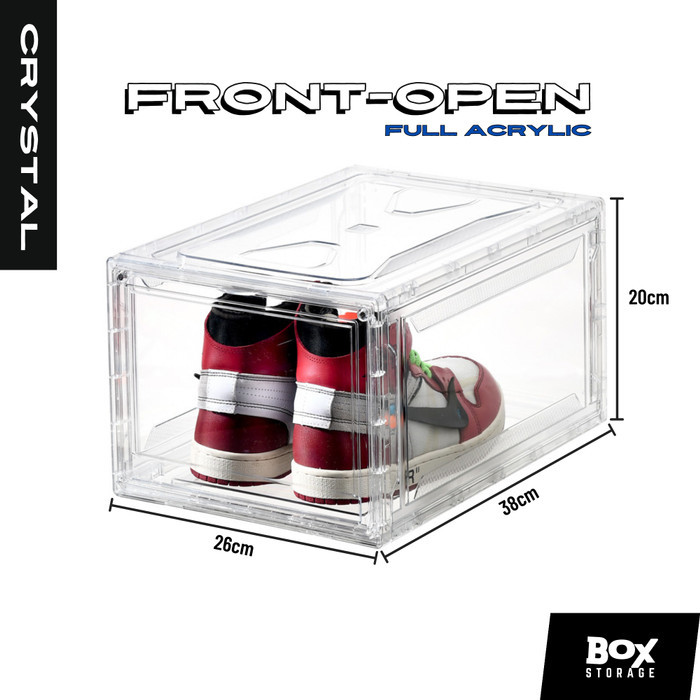 CrystalSneakers Box Front Drop Full Acrylic Clear Transparent