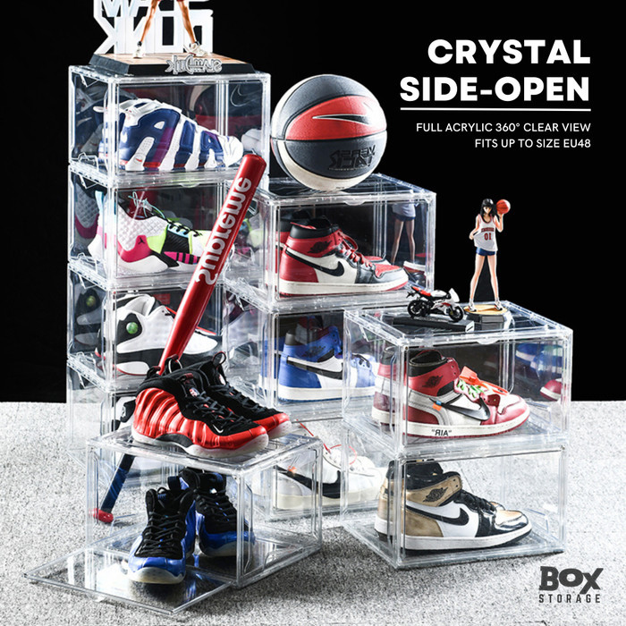 CrystalSneakers Box Full Acrylic Side Open Transparent Xl