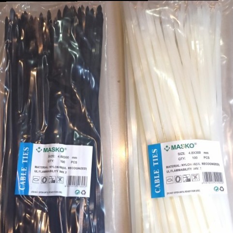 

Sale Masko Ties Tali Tis 30Cm Sabuk Kabel 300 X 4.8Mm Lebar Putih Hitam