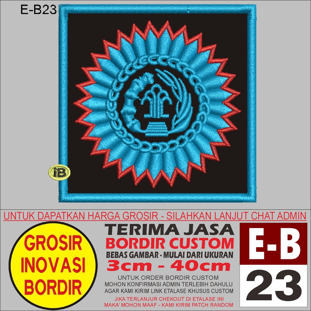 PATCH BORDIR E-B23 LOGO INSIGNIA PNG - GIB REVIEW/TESTIMONI