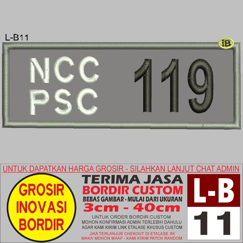 PATCH BORDIR L-B 11 LOGO NCC PSC 119 - GIB REVIEW/TESTIMONI