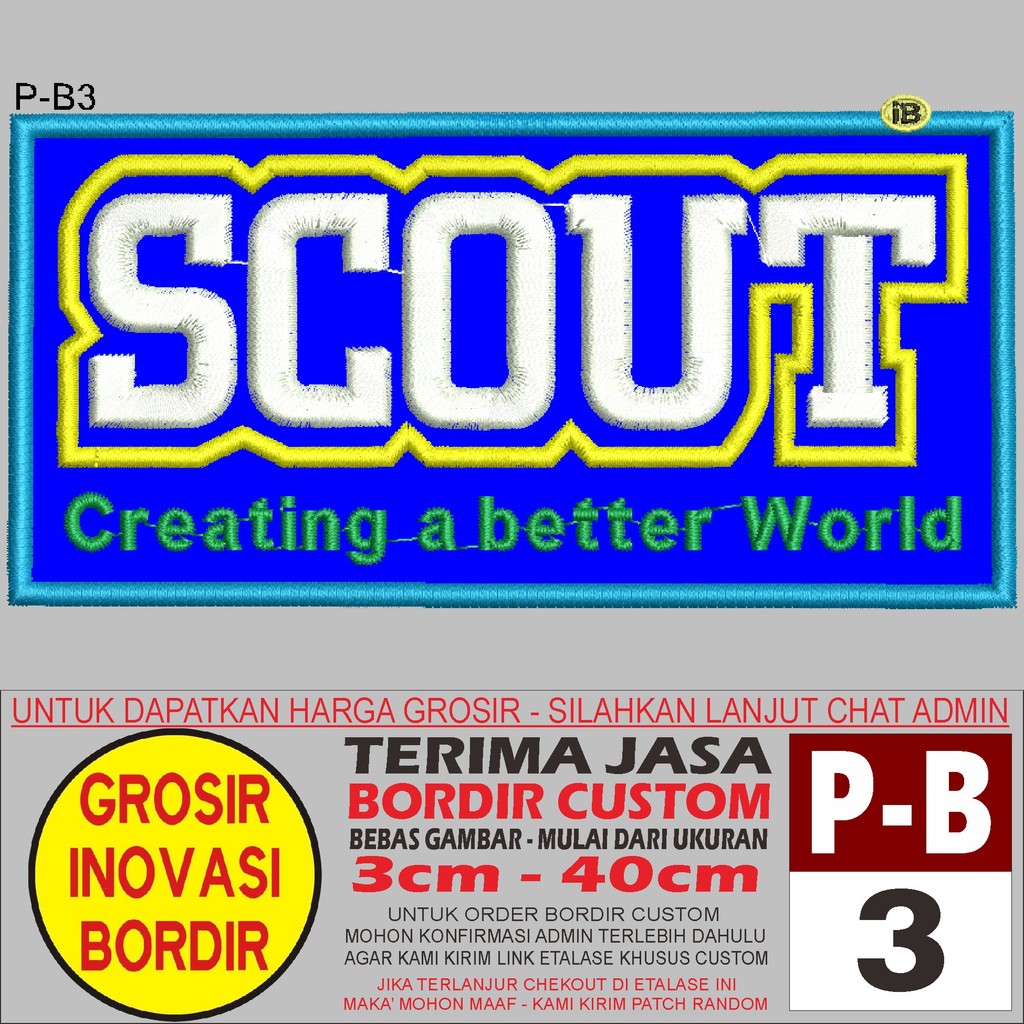 PATCH BORDIR P-B3 LOGO SCOUT - GIB REVIEW/TESTIMONI