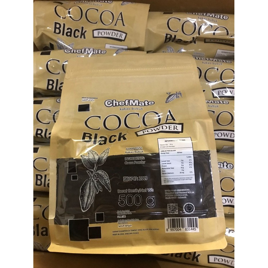 

ChefMate Cocoa Powder Black 500 gr (bubuk cokelat hitam)