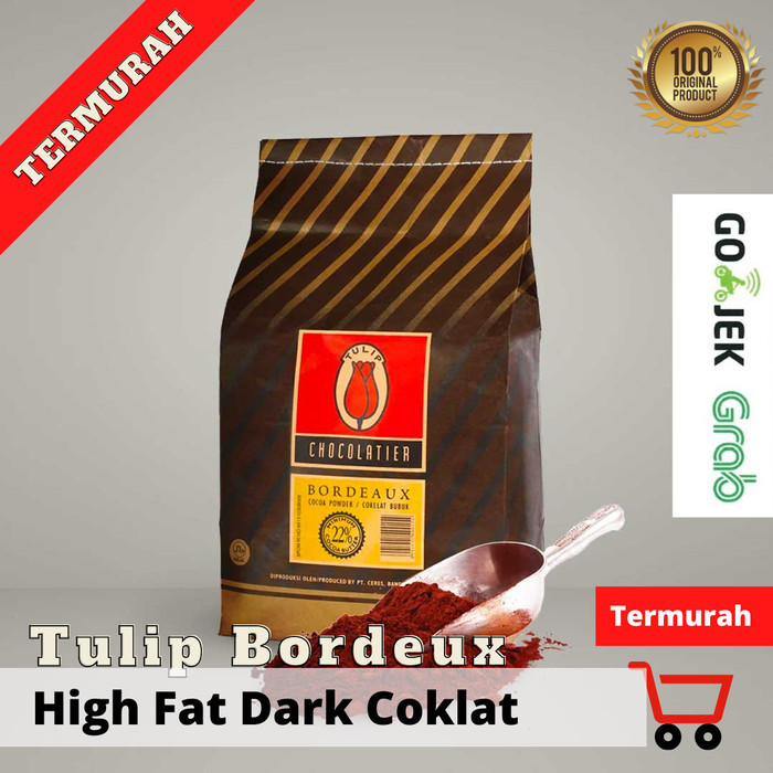 

Tulip Bordeaux 2,5kg/sak Pure Dark Coklat Cocoa Bubuk Cokelat