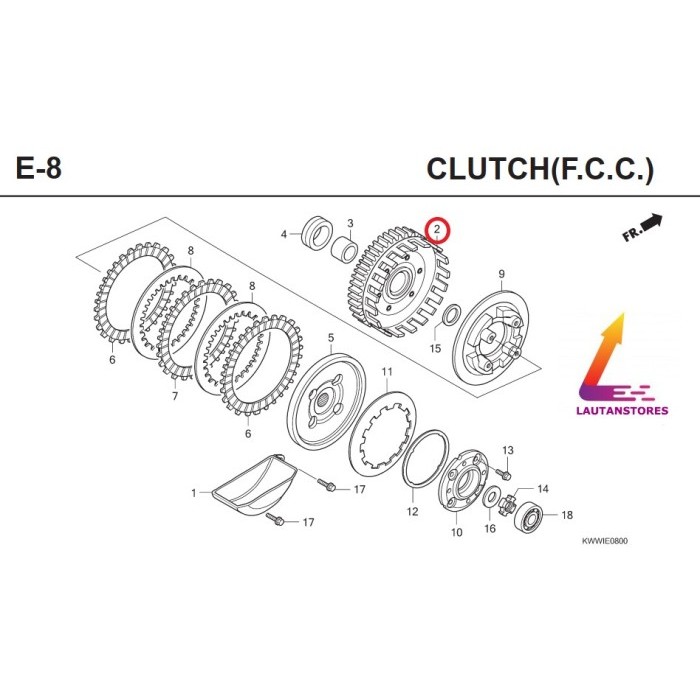 22110-Kww-741 Rumah Kopling Revo Fi Blade New 2011 Fcc Barang Langka