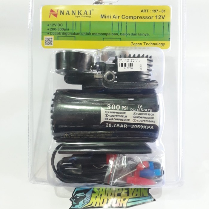 Mini Kompressor Kompresor Pompa Angin Ban Motor Mobil Dc 12V Nankai Barang Langka