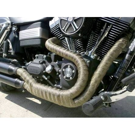 Exhaust Wrap Leher Pipa Knalpot Snalpot Anti Panas Bakar Lapis Keramik Titanium Ekjos Perban Lilit T