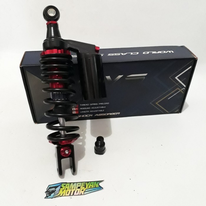 Sok Shock Skok Belakang Tabung Matic Dvs 300Mm - 330Mm Hitam Merah Barang Langka