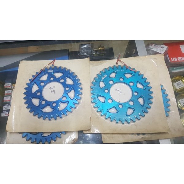 Sprocket Gir Gear Blkg Belakang Afam Dural Red Blue Merah Biru 420 Blade Karisma Supra 125 Sonic Cbr