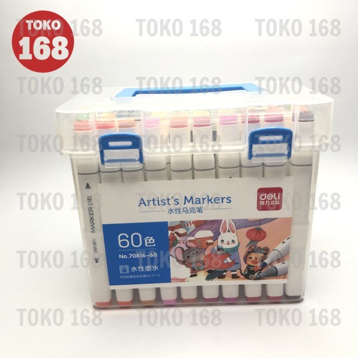 

TERLARIS! Deli Sketch/Water-based Marker/Spidol Sketsa 70816 60 Warna (SET)