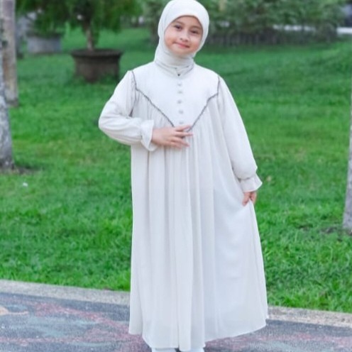 Terlaris Gamis Brukat Anak Putih / Gamis Anak Modern