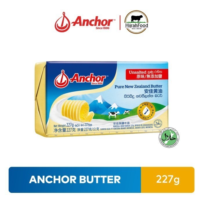 

TERLARIS ANCHOR PAT BUTTER UNSALTED MENTEGA ASIN NEW ZEALAND 227 GRAM MURAH!!! MURAH