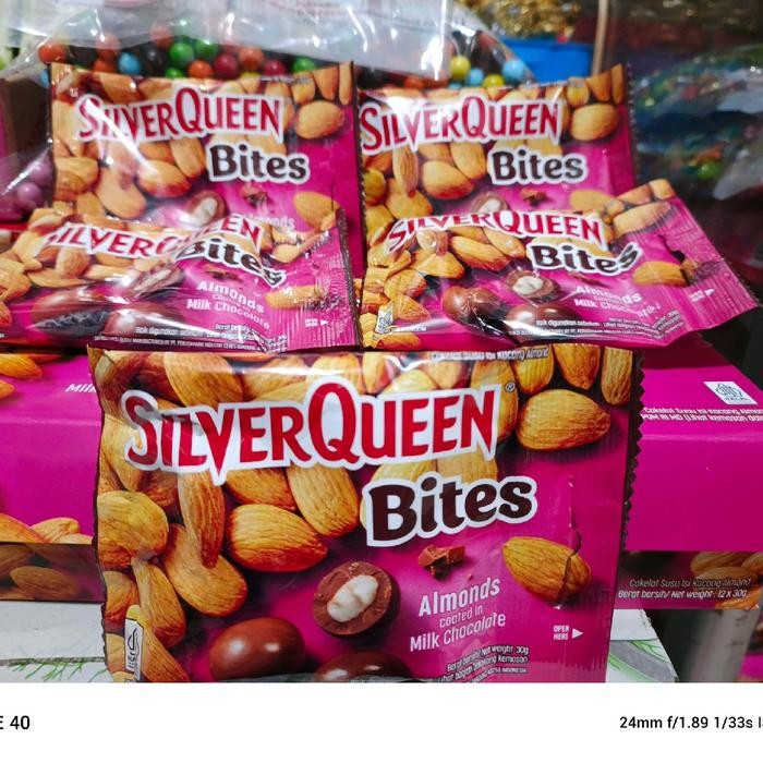 

terbaru !!! silverqueen bites almond dan mede 12x30g chocolate ready