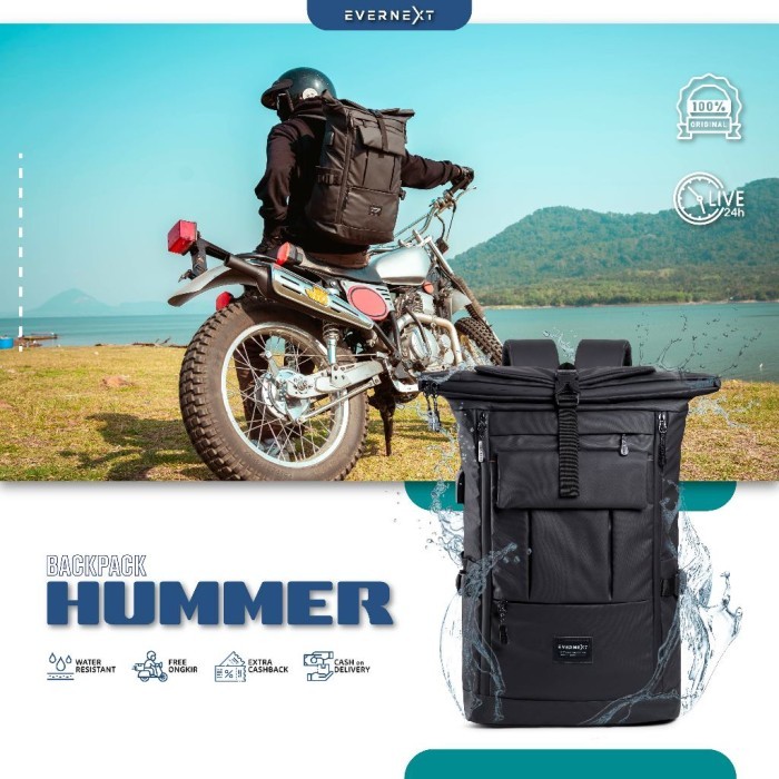 

TERLARIS EVERNEXT - TAS RANSEL PRIA WATERPROOF BACKPACK OUTDOOR PRIA TAS TRAVELLING HUMMER TAS