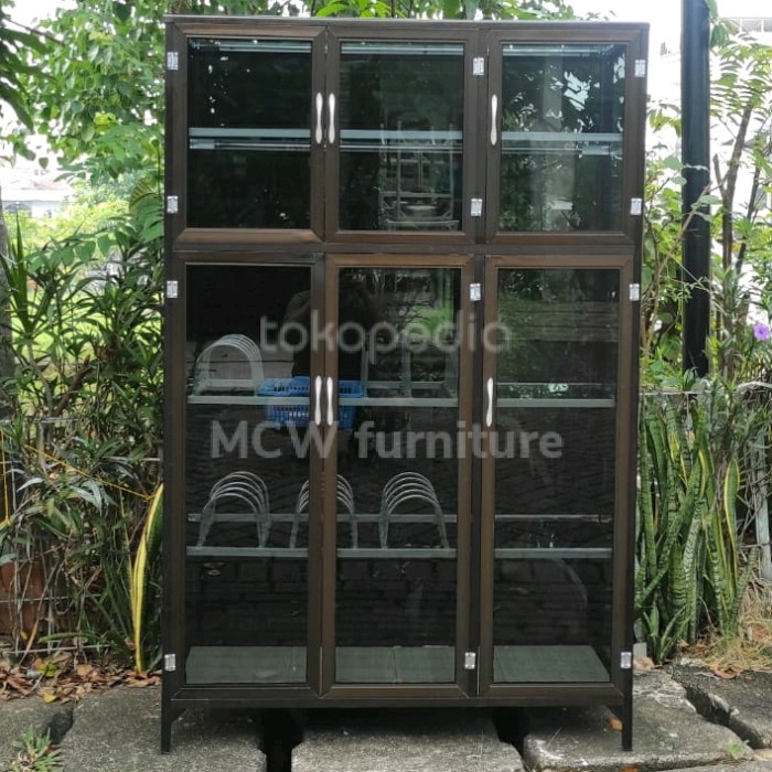 Lemari Piring Aluminium Coklat Tebal/Lemari Lauk Anti Tikus & Kecoa.