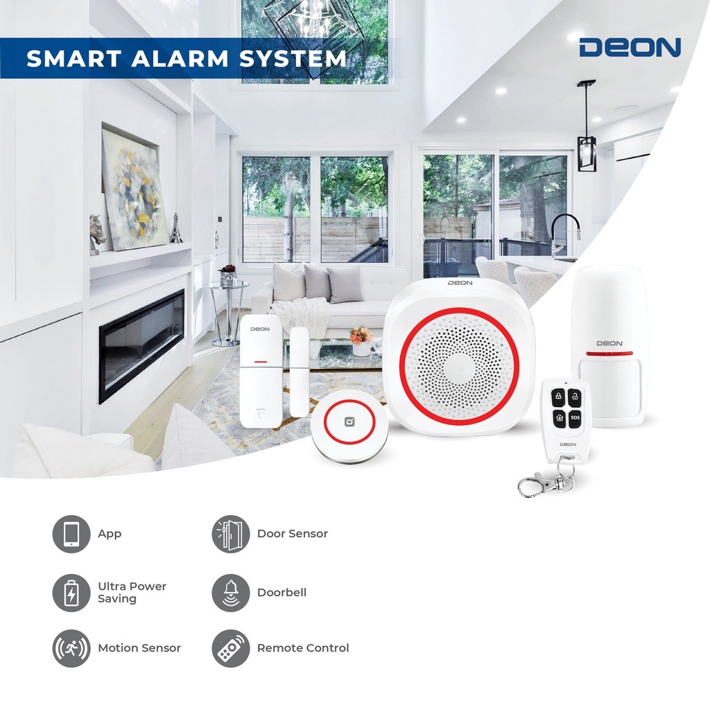 DEON Smart Home Pir Motion Sensor Alarm Toko Alarm Rumah Sensor Gerak