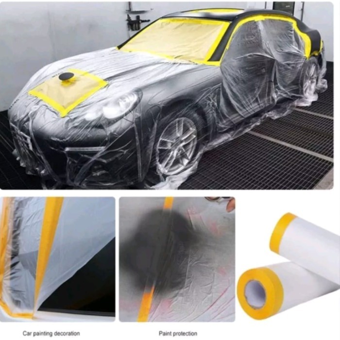 

Promo Covering Film Masking Tape Uk 240Cm X 20 Meter, Oil Painting Furniture Packing Aman