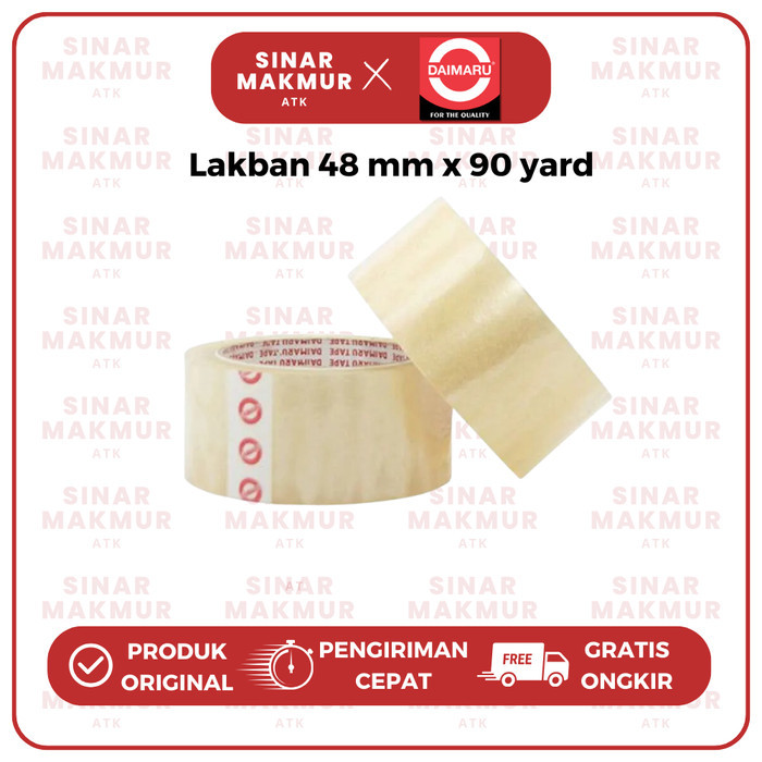 

Diskon Opp Tape/Lakban/Perekat Transparan/Coklat 48Mmx90Yard Daimaru (Slop) Packing Aman