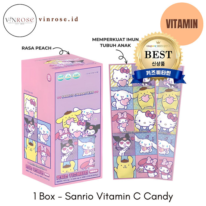 Sanrio Vitamin C Anak Rasa Peach Multivitamin Ori Korea/ Vitamin Anak