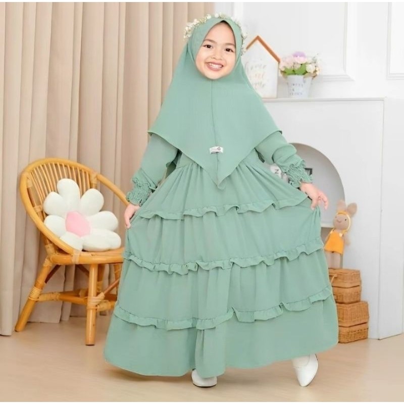 Gamia Terbaru 2025 Dress Kids Bestseller Gamis Anak Gamus Gmus Usia 8-12 Tahun Umur 1 2 3 4 5 6 7 8 
