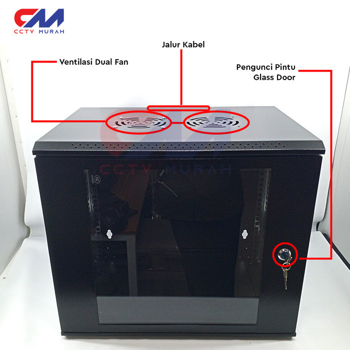 Terlaris Wallmount Rack Server 9U, Rak Server Single Door 9U