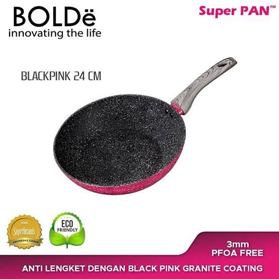 #####] Wajan Wok 24 cm Anti Lengket Granite Blackpink Bolde