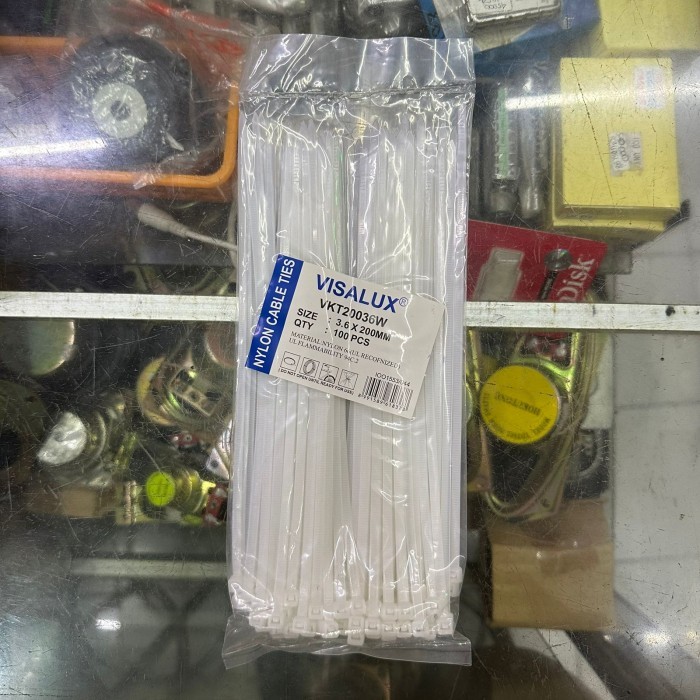 

] Kabel Ties PUTIH 3.6mm 20CM VISALUX isi 100 Tie Pengikat 20 cm 200mm