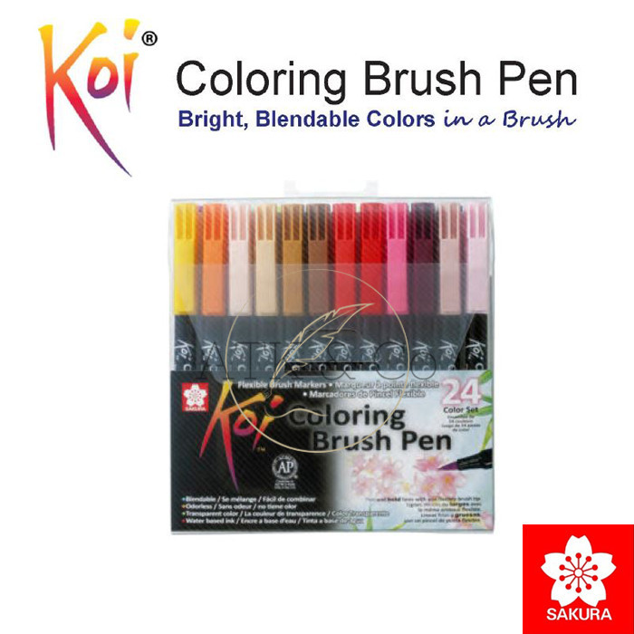 

TERBARU! Sakura Koi Coloring Brush Pen Set 24 Colors - Spidol Kuas Warna