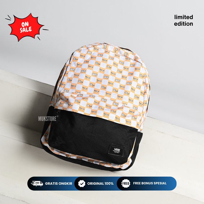 Tas Vans Checkerboard Yellow Eyes Unisex Original - Backpack Vans