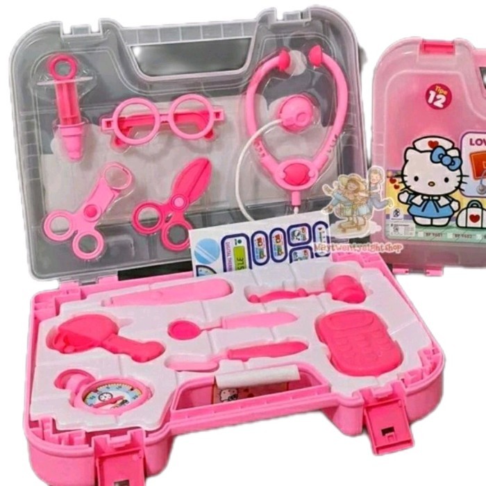 mainan dokter box kotak alat dokter dokteran hello kitty