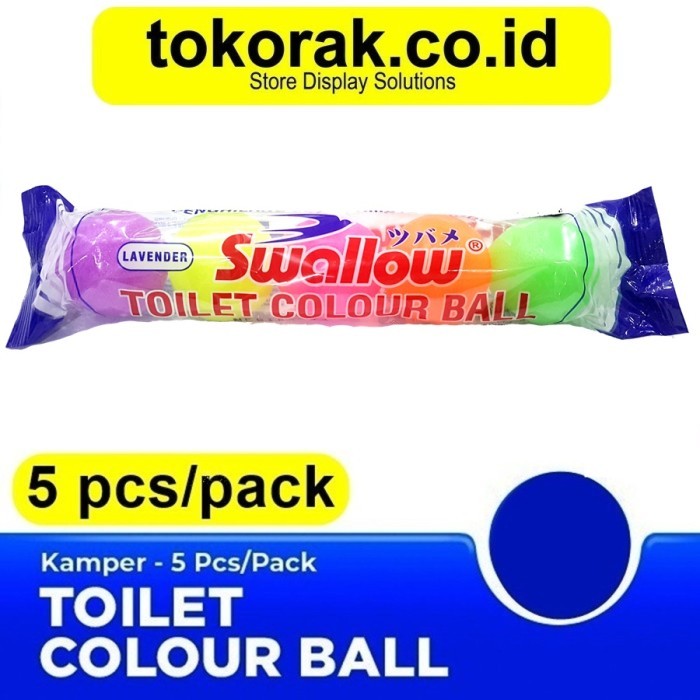 SWALLOW KAMPER TOILET COLOUR BALL 5 PCS KAPUR BARUS KAMAR MANDI