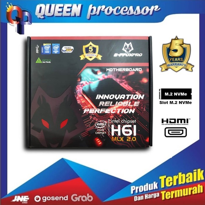 Motherboard EFFOXPRO H61 MLX USB 2.0 GARANSI 3 TAHUN TUKAR BARU