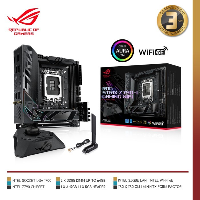 ASUS ROG STRIX Z790-I GAMING WIFI Intel Z790 LGA 1700 DDR5 Mini-ITX