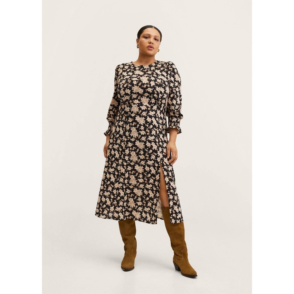 MANGO - MIDI DRESS ROMERA-Hitam