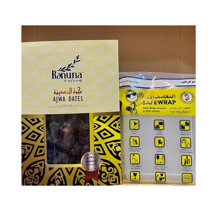 

Kurma Ajwa Organik Raruna Premium 1kg + ZamZam 1 Liter
