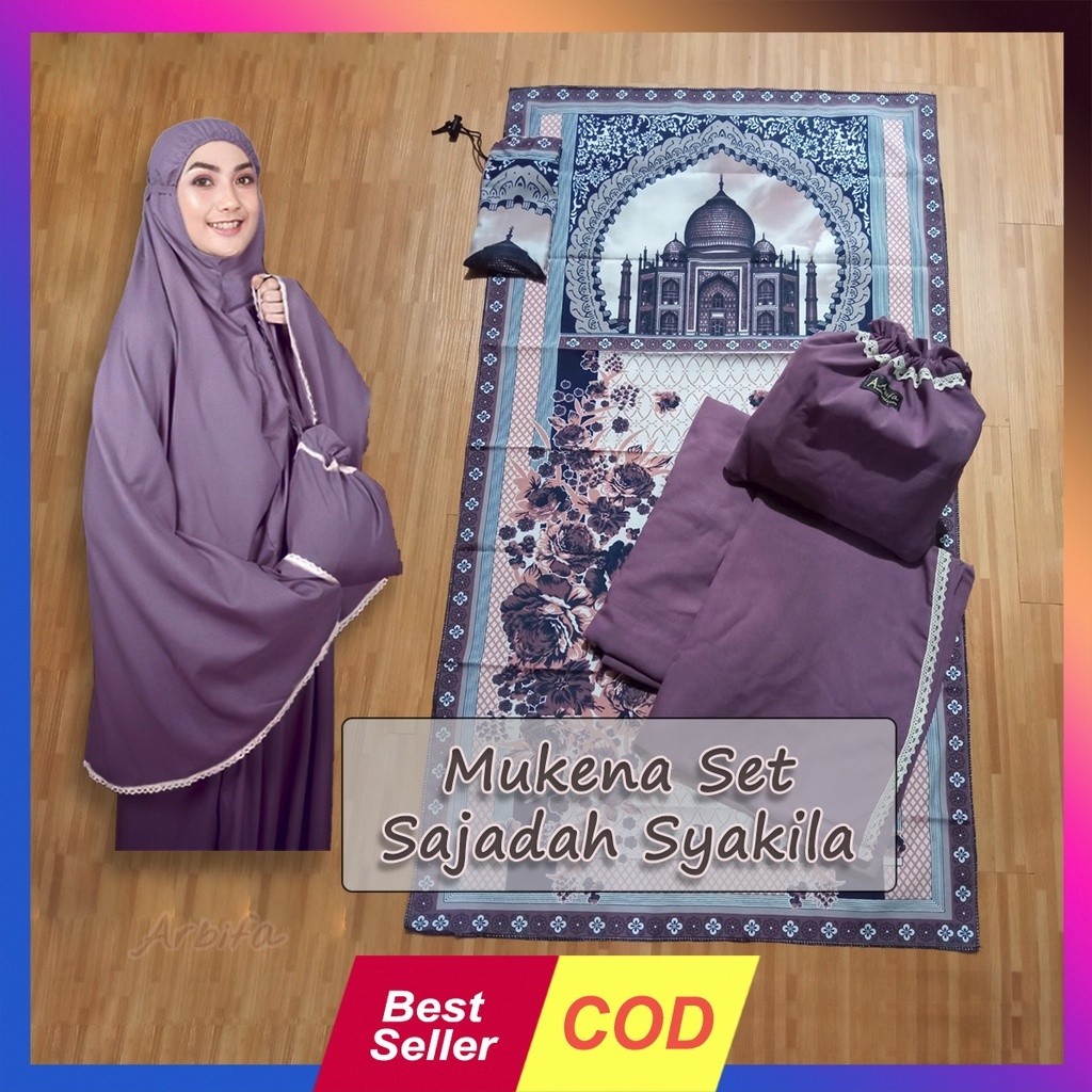 Mukena Terbaru Mukena Katun Premium Lebaran 2025 [PROMO] Full Set Mukena + Sajadah Syakila Dewasa Tr