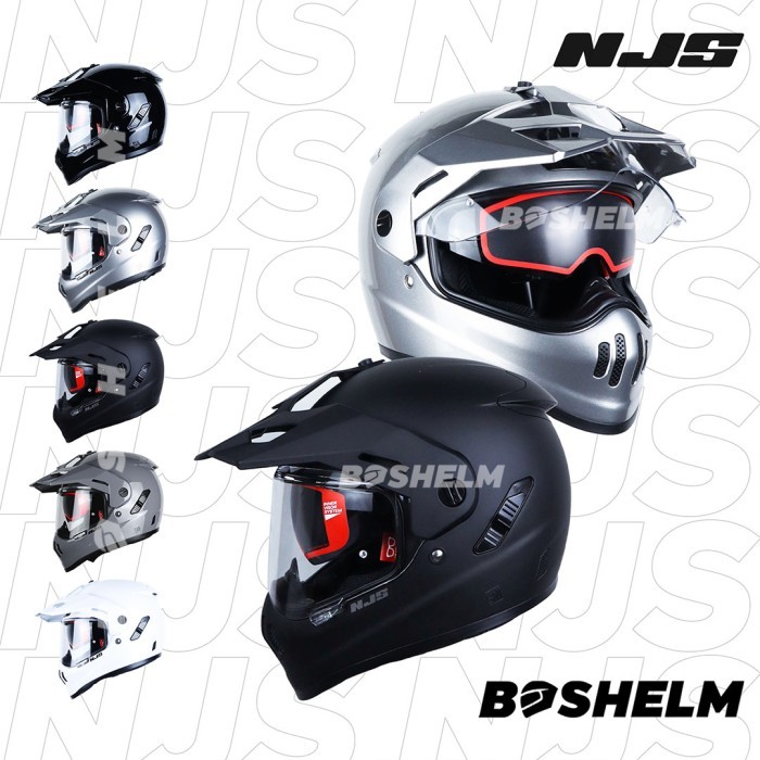 Helm NJS S-Cross Solid HITAM DOFF Helm Full Face SNI