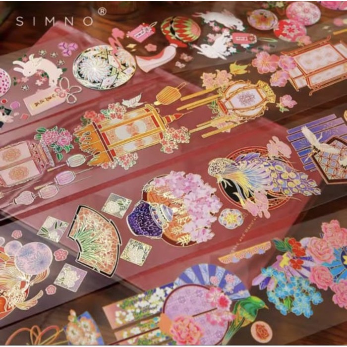 

Viral Washi Tape Selotip Transparan Gold Foil Chinese Design 55 Mm Packing Aman