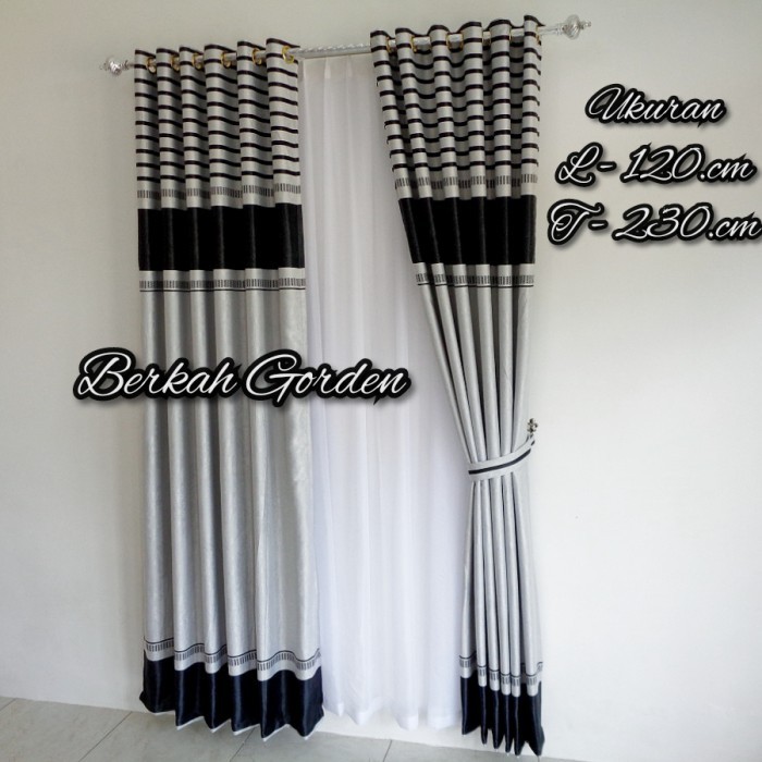 Gorden/Korden Jendela Dan Pintu Minimalis Modern Abu Hitam Tinggi 230