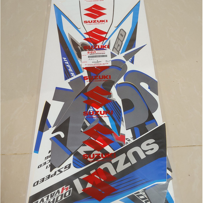 Stiker Bodi & Lis Body & Striping Satria Fu 2015 Putih Abu Original