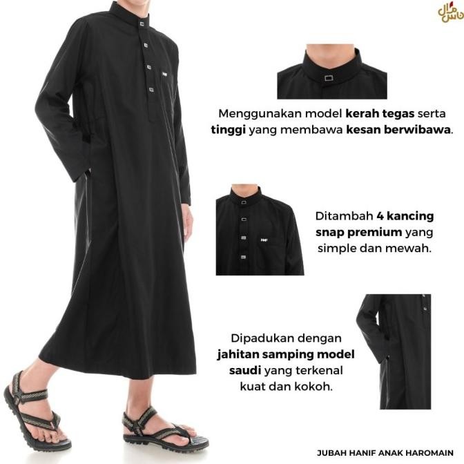 Jubah Hanif Anak Laki Laki Haromain Premium  Lengan Panjang Original