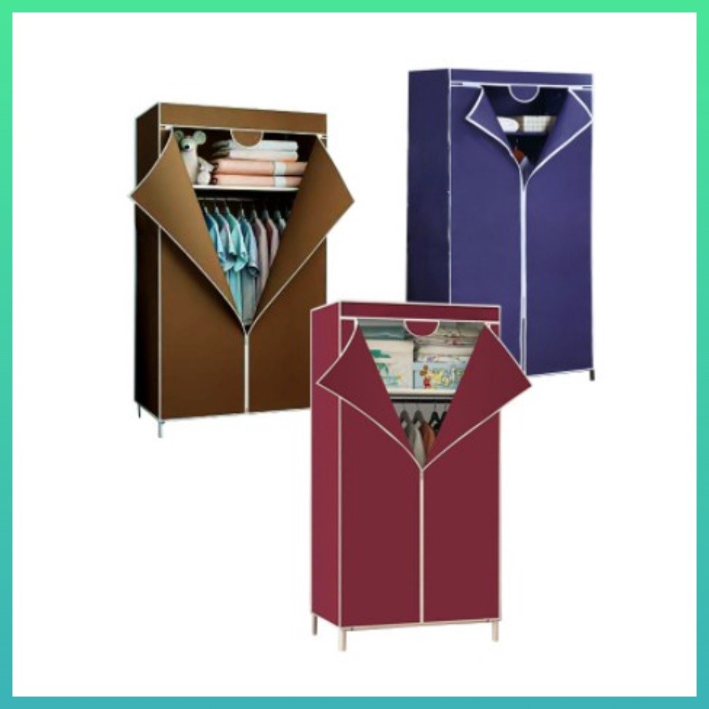 WORLDHOME LEMARI PORTABLE LEMARI SERBAGUNA KAIN LEMARI GANTUNGAN LEMARI RESLETING LEMARI POLOS