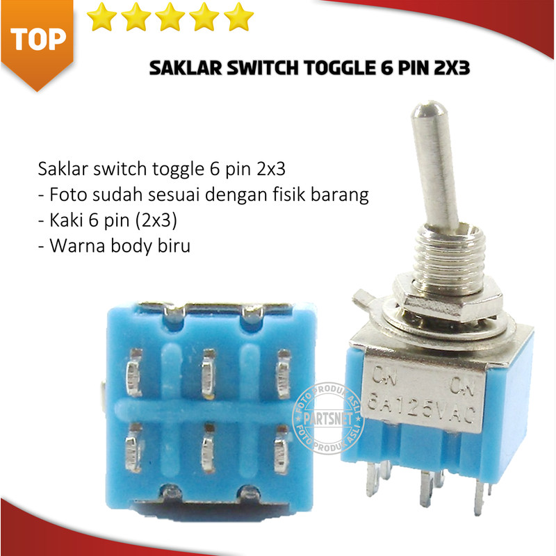 Saklar switch toggle 6 pin 2x3