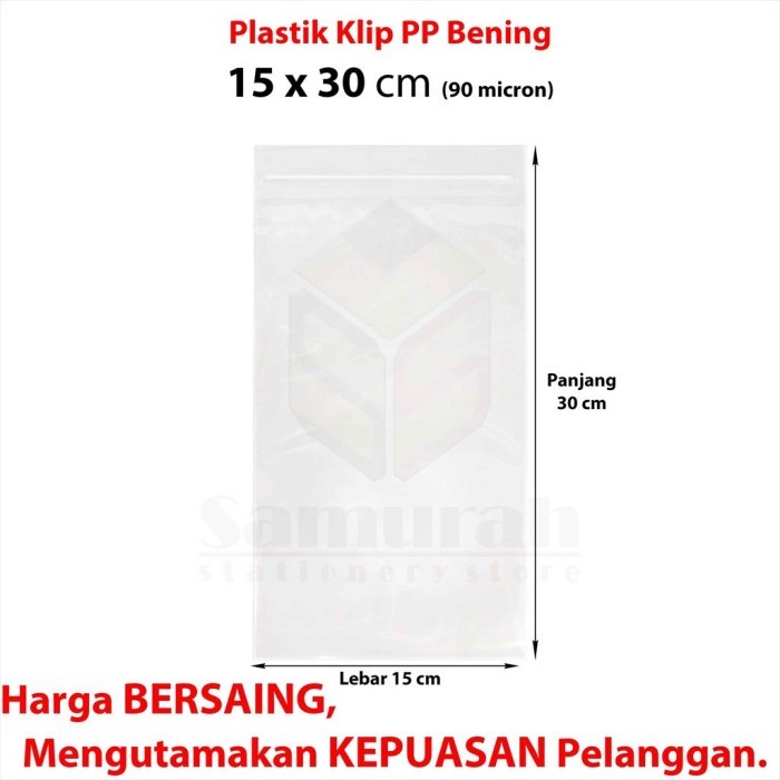 Plastik Klip PP Tebal 15 x 30 x 90 Micron / Zip Lock Transparant PP